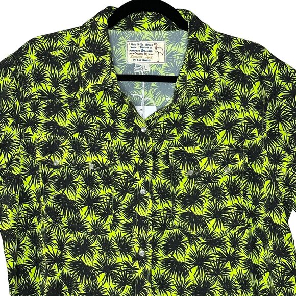 Sandrine Rose Havana Palm Trees California Shirt Chest Pocket Women Medium NWT - Picture 4 of 9